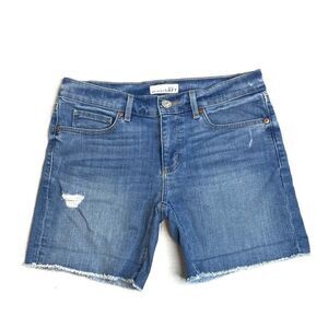 Loft medium wash distressed jean shorts size 26